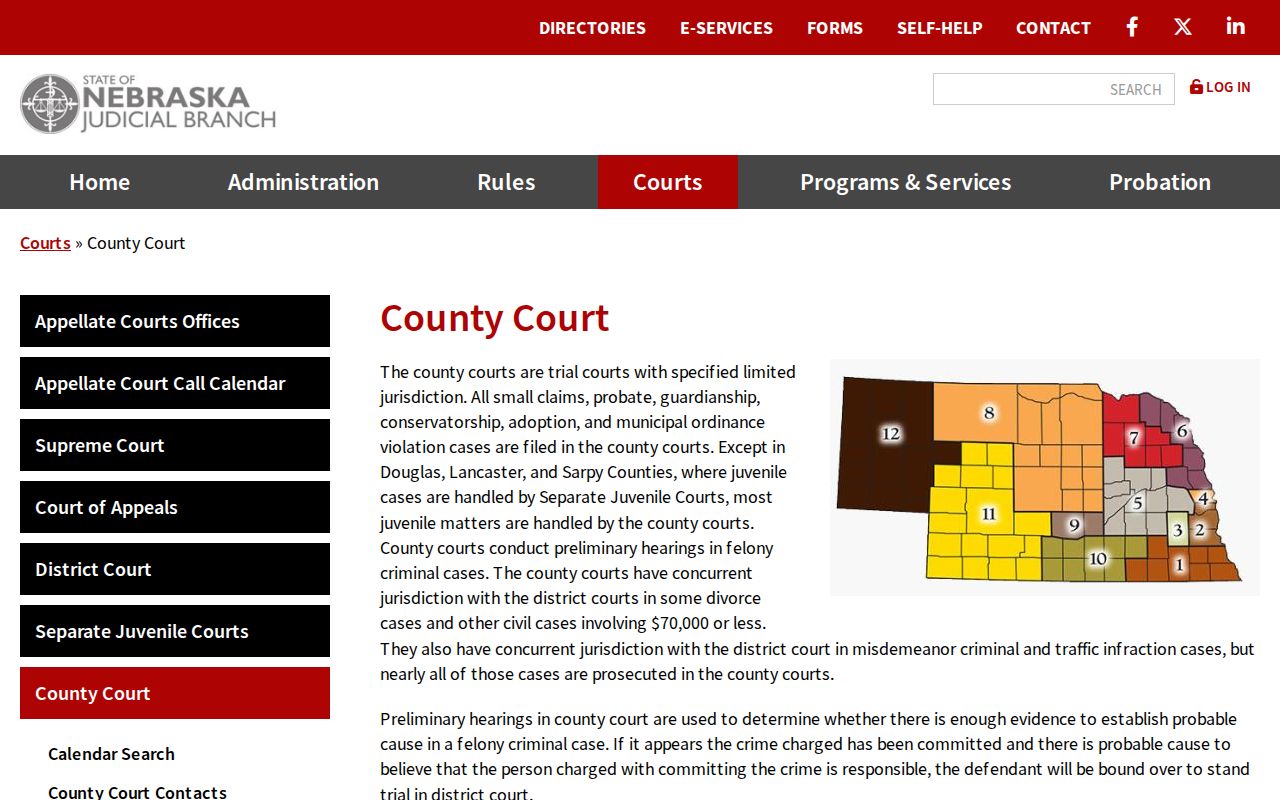 Keya Paha County Burton court booking record process on the Nebraska county-court page
