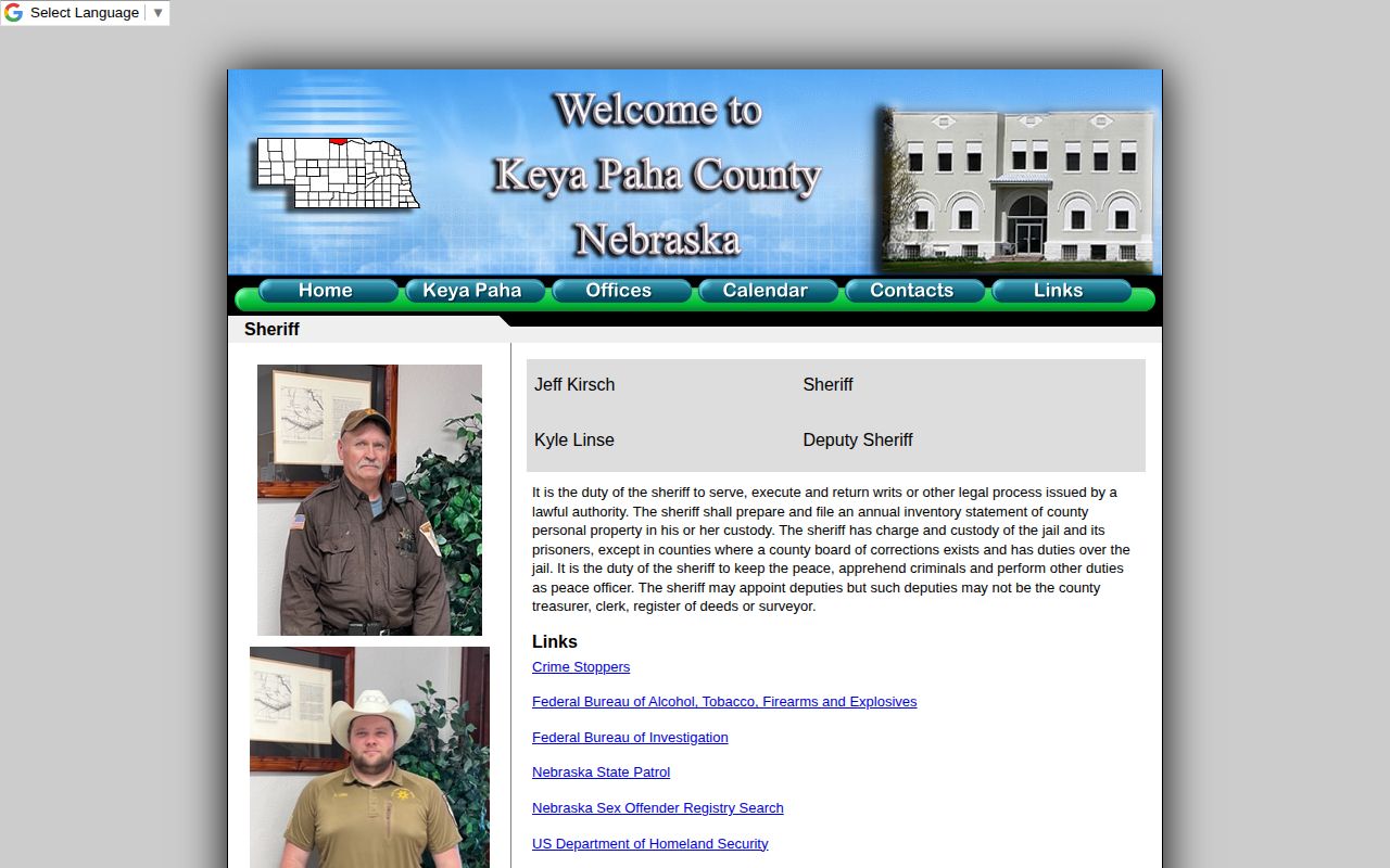 Keya Paha County sheriff official records source
